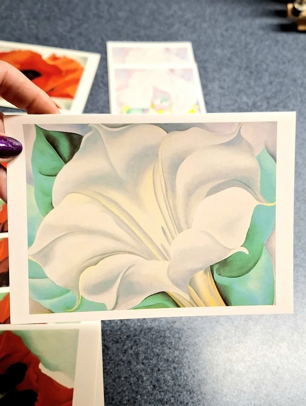 Georgia O'Keeffe Vintage Floral Card Set: Red, White, Blue &Music Pink & Blue II